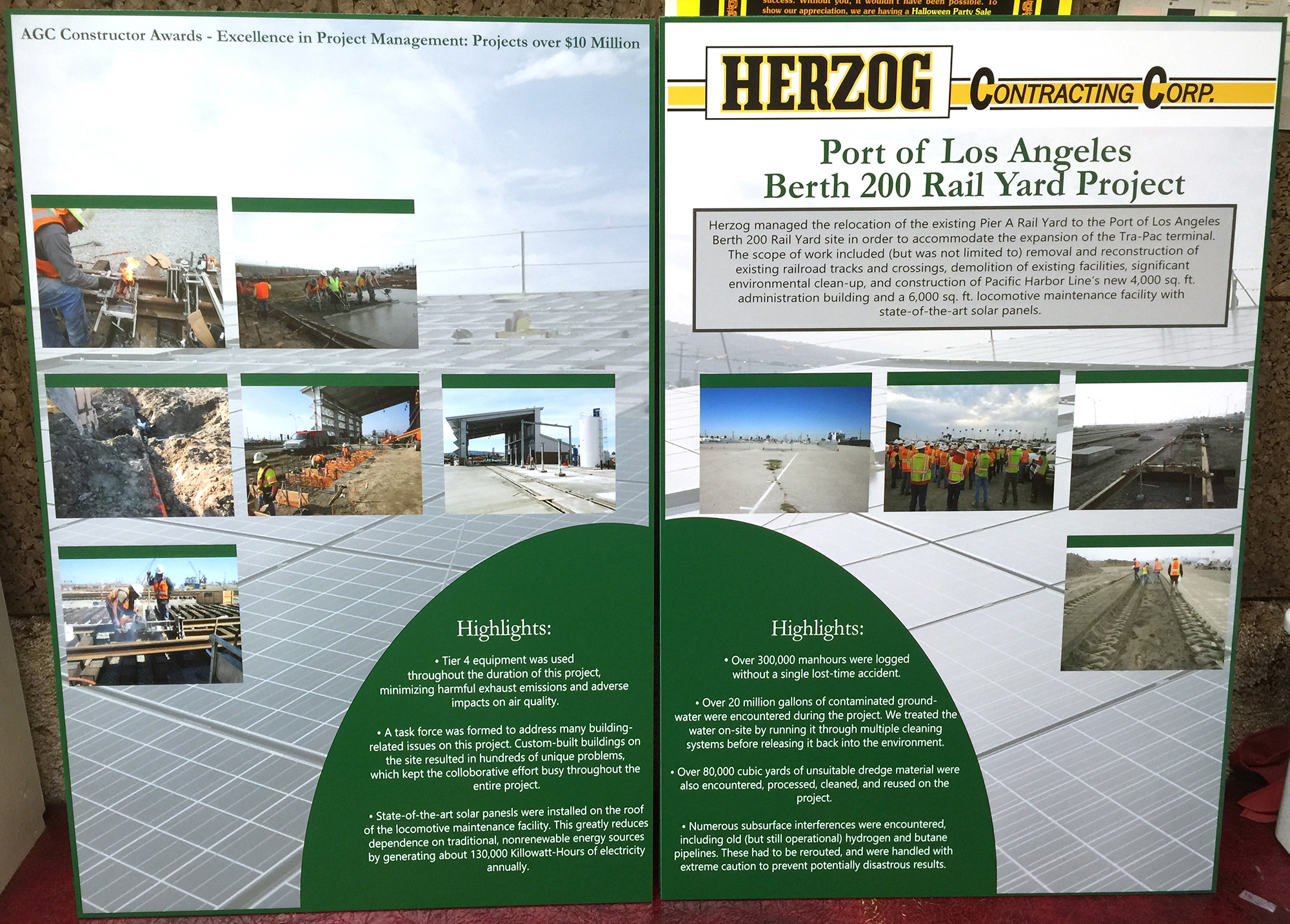 Printed Herzog brochure opened to show its project information